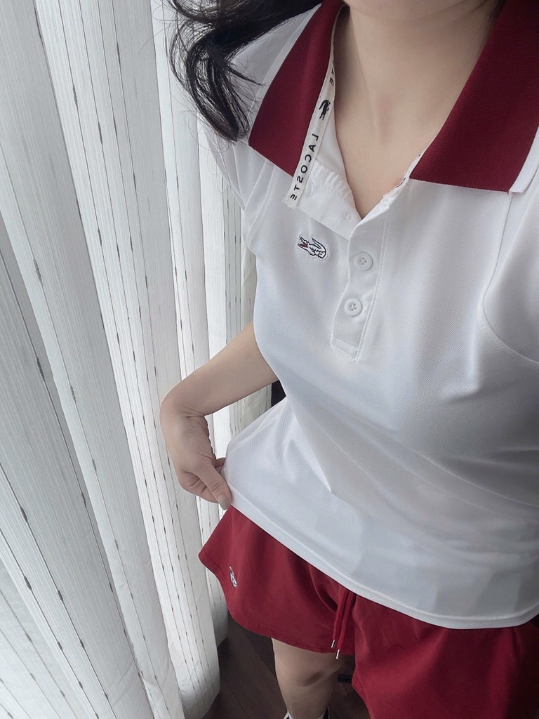 SET POLO CÁ SẤU QUẦN ĐÙI ĐỎ NỮ