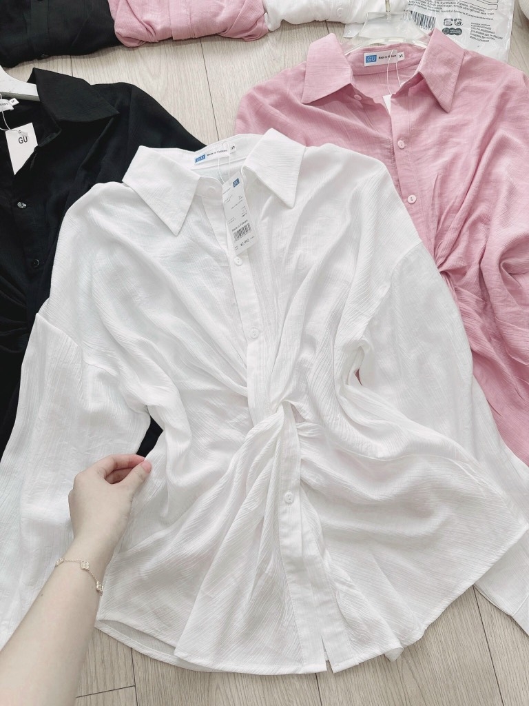ÁO SƠ MI XOẮN EO 3 MẦU NỮ - (SALE 55k)- SẴN