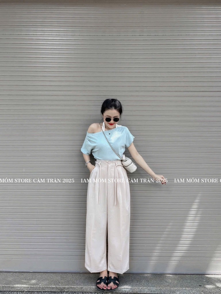 QUẦN SUÔNG VẢI 2 MÀU BUỘC DÂY NỮ