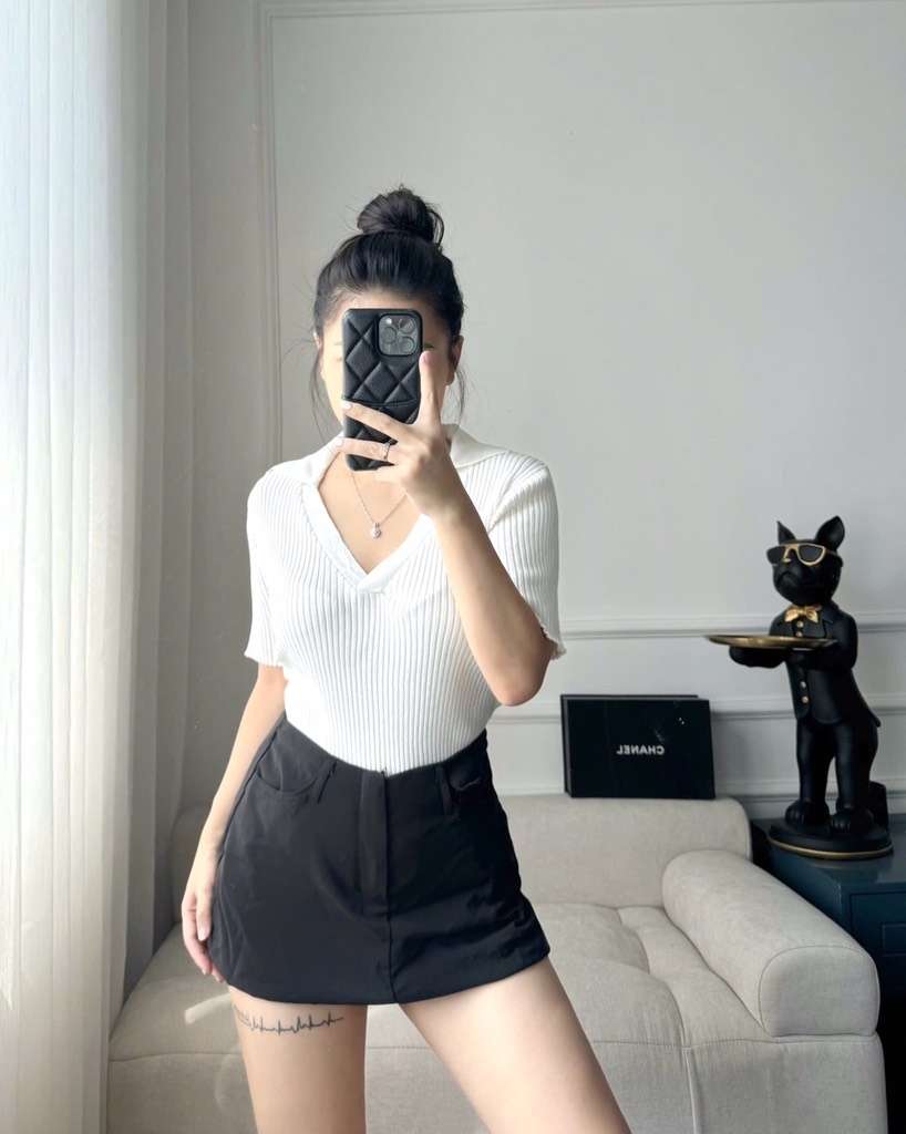 ÁO LEN TĂM POLO CỔ V Z.RAA NỮ THU ĐÔNG (XẢ 79k)