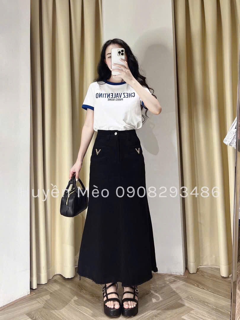 SET ÁO THUN TRẮNG VIỀN XANH NỮ