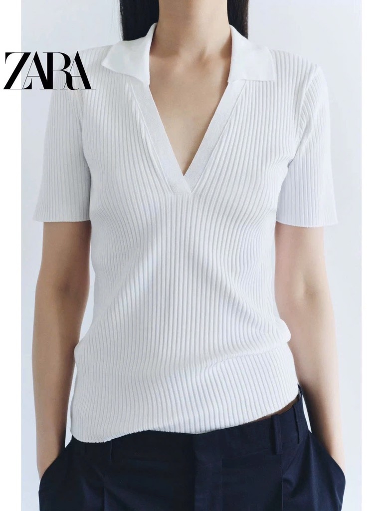ÁO LEN TĂM POLO CỔ V Z.RAA NỮ THU ĐÔNG (XẢ 79k)