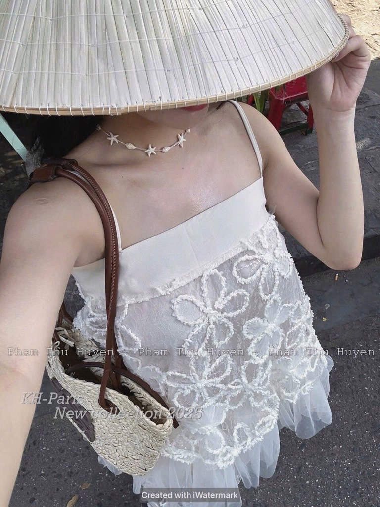 SET ÁO REN 2 DÂY CHÂN VÁY KÈM LÓT NỮ