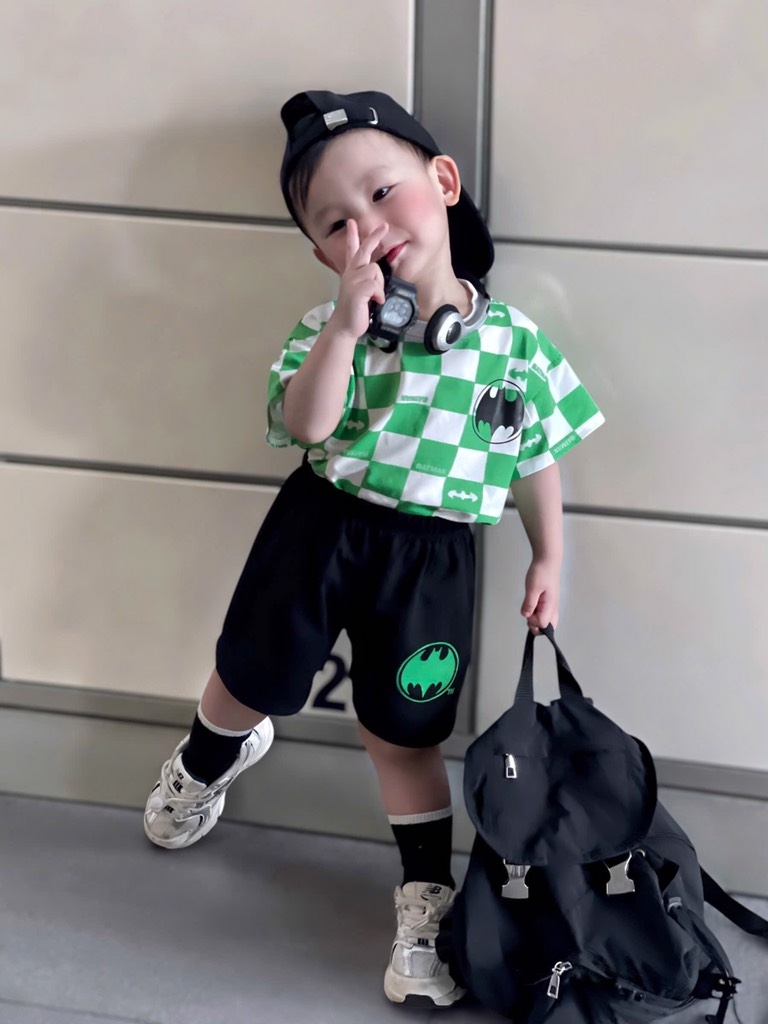 SET 2 BỘ BÉ TRAI KẺ CARO KHỦNG LONG SẴN