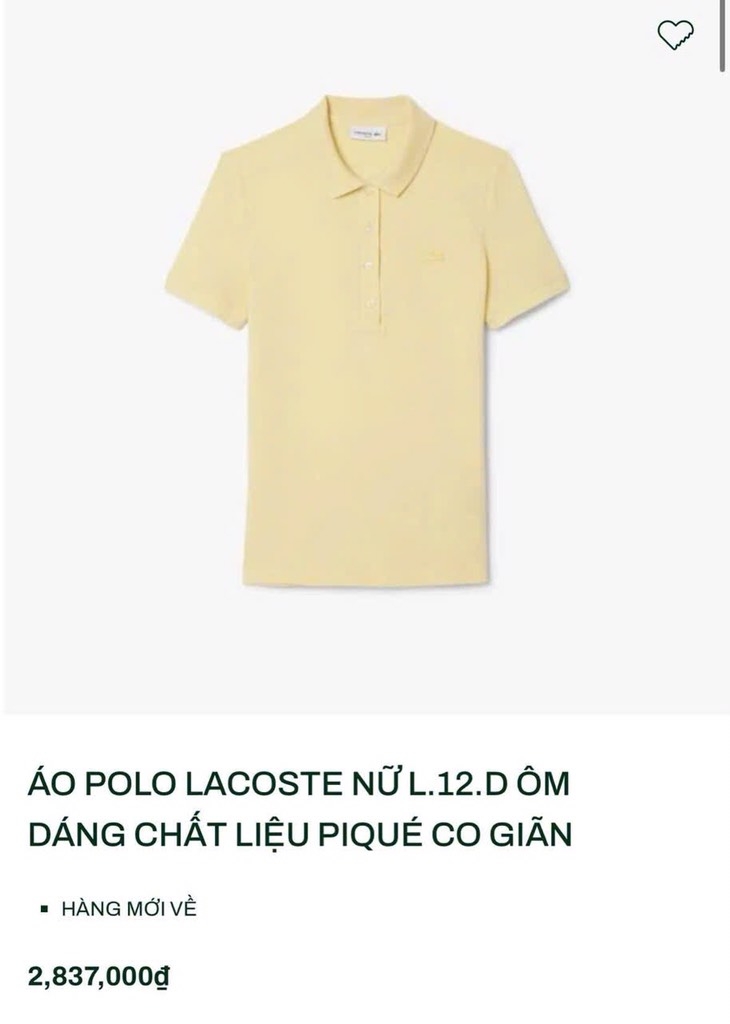 ÁO POLO LACCOS VÀNG NỮ