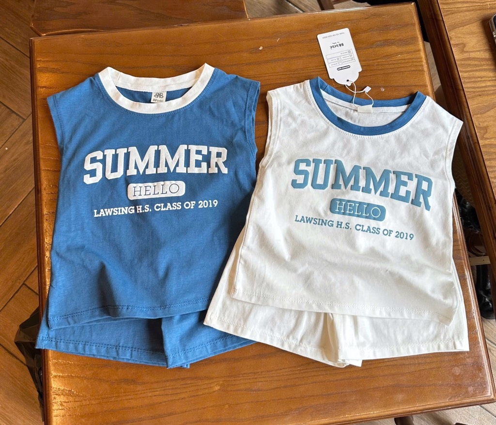 SET BỘ SUMMER XANH TRẮNG BÉ TRAI SẴN(SALE 89k)