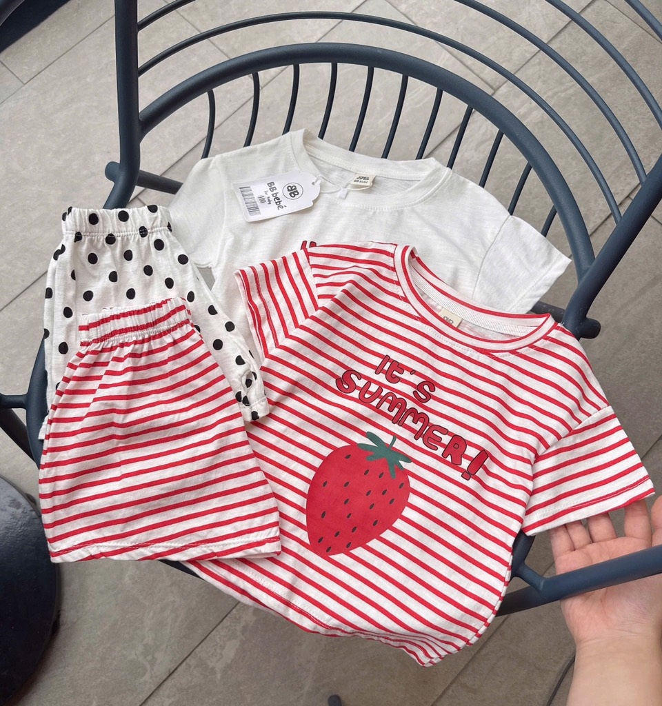 SET 2 BỘ CỘC DÂU TÂY TONE TRẮNG KẺ HỒNG BÉ GÁI