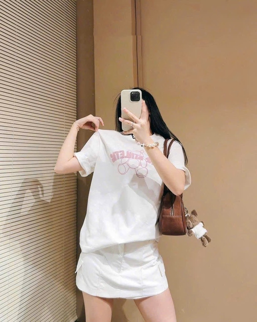 ÁO PHÔNG CỘC GAP HỒNG TRẮNG NỮ