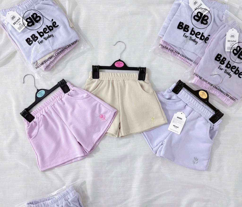 SET 3 QUẦN ĐÙI PASTEL TÍM BÉ GÁI SẴN