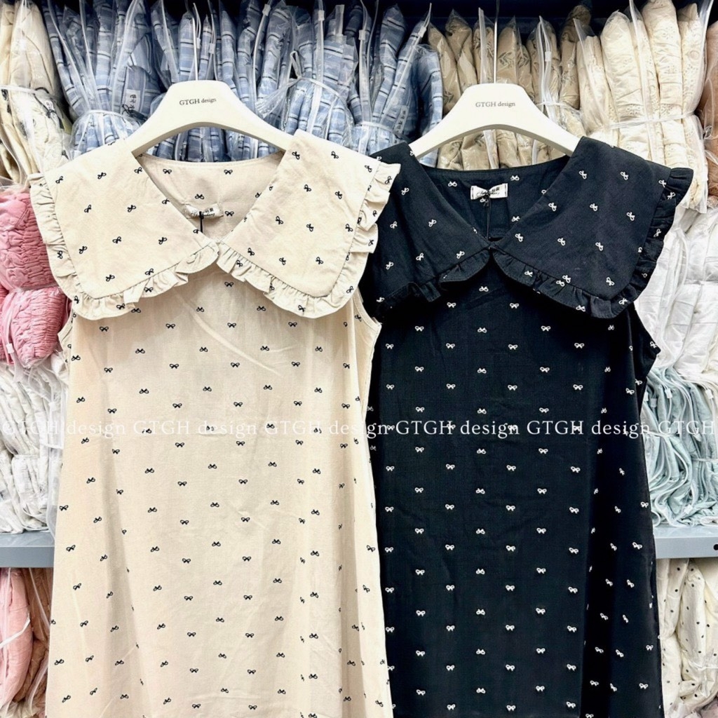 VÁY SUÔNG NƠ CỔ BÈO NỮ (Xả 60k)