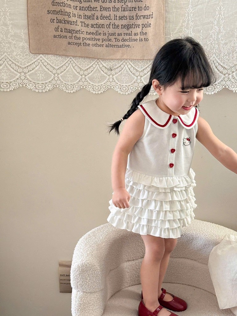 VÁY POLO BÉ GÁI PHỐI BÈO TẦNG SẴN