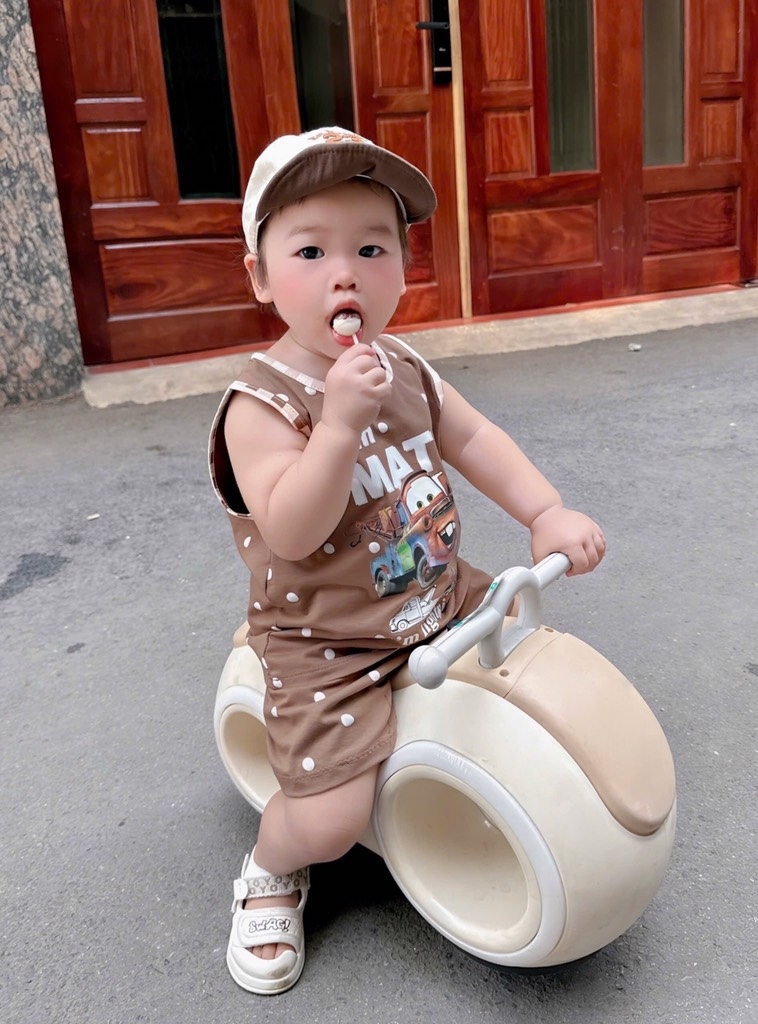 SET BỘ BA LỖ Ô TÔ TONE NÂU BÉ TRAI