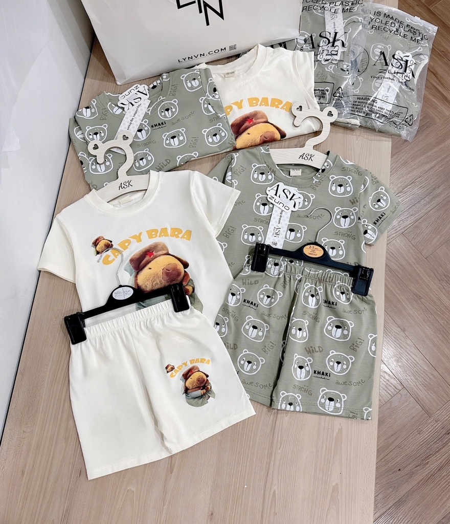 SET 2 BỘ CAPY BARA BÉ TRAI SẴN (SALE 103k)