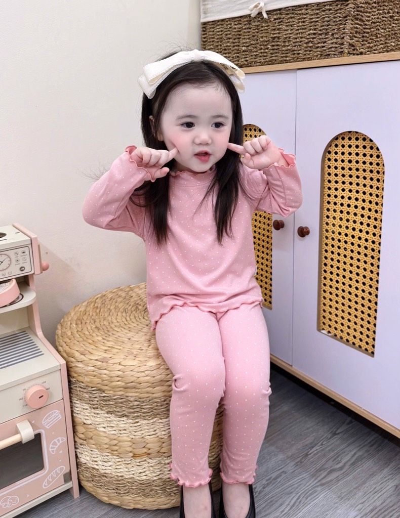 SET BỘ ZIP DÀI CHẤM BI 3 MÀU BÉ GÁI(XẢ 55k)