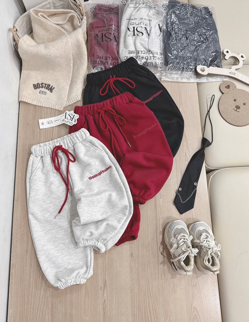 SET 3 QUẦN DÀI NỈ ỐNG BO WASSUP BÉ TRAI