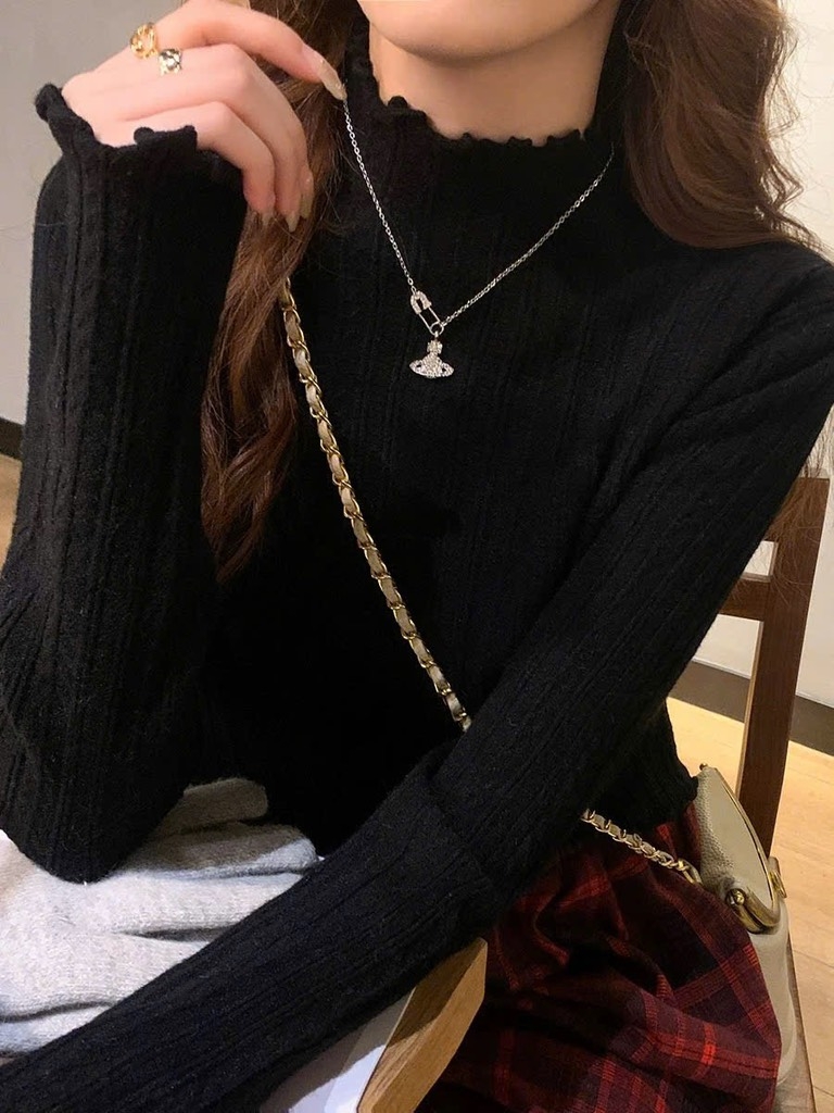 ÁO LEN GÂN CỔ LƯỢN SÓNG NỮ THU ĐÔNG