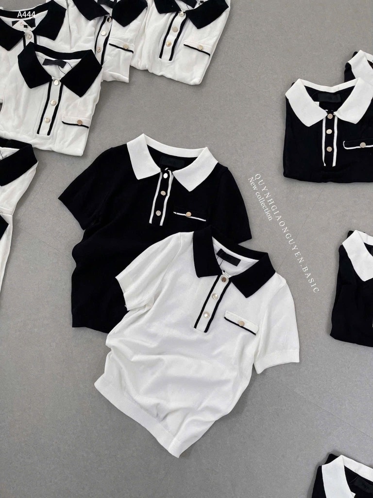 ÁO LEN DỆT XUẤT DƯ ĐEN TRẮNG NỮ