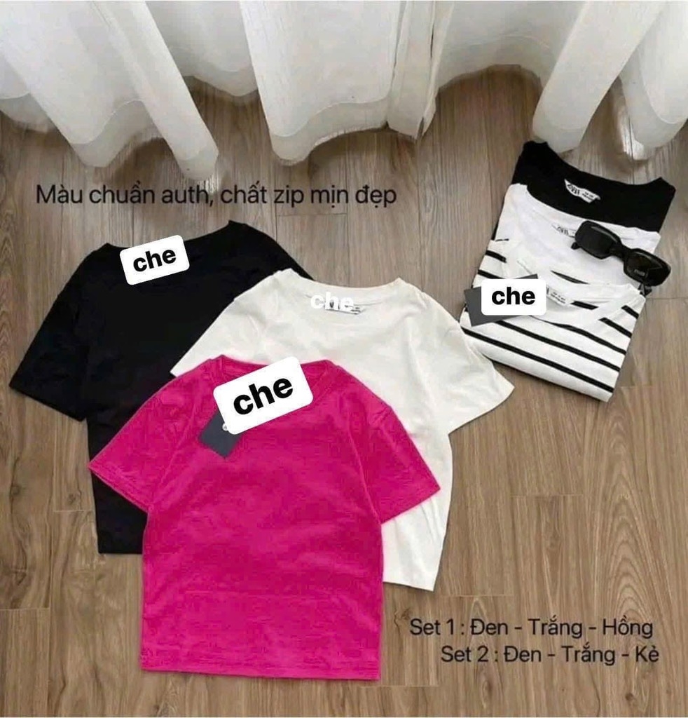 SET 3 ÁO ZIP ZR CỘC TAY NỮ(XẢ 115k)