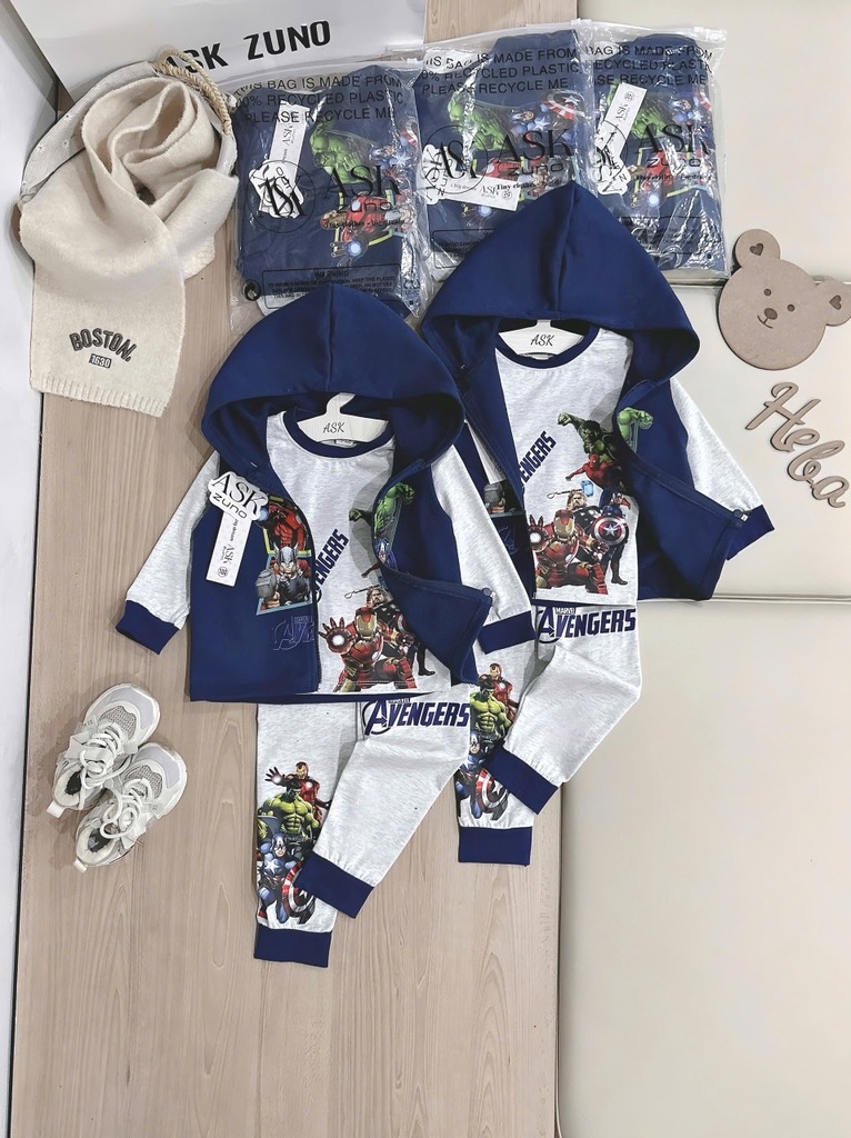 BỘ DÀI COTTON ÁO KHOÁC CHÂN CUA SIÊU NHÂN BÉ TRAI