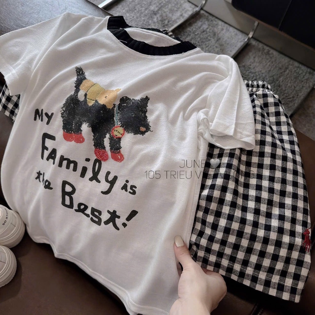 SET ÁO PHÔNG FAMILY MIX QUẦN KẺ NỮ(XẢ 109k)