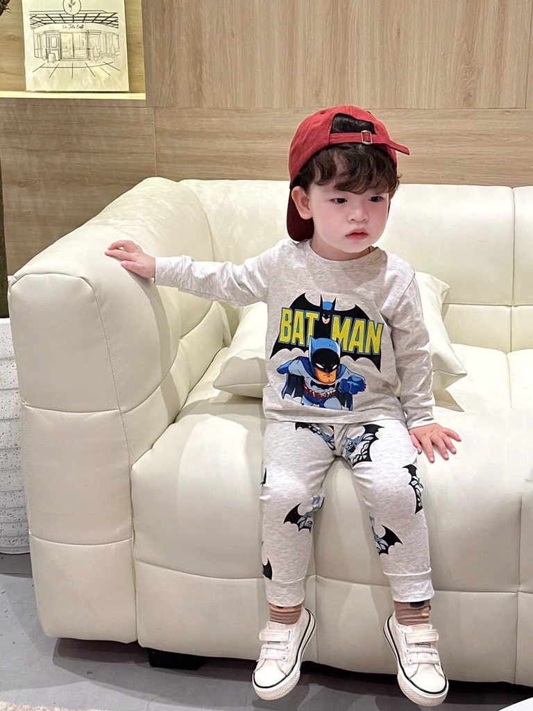 SET 3 BỘ DÀI TAY SPIDERMAN BATMAN BÉ TRAI SẴN