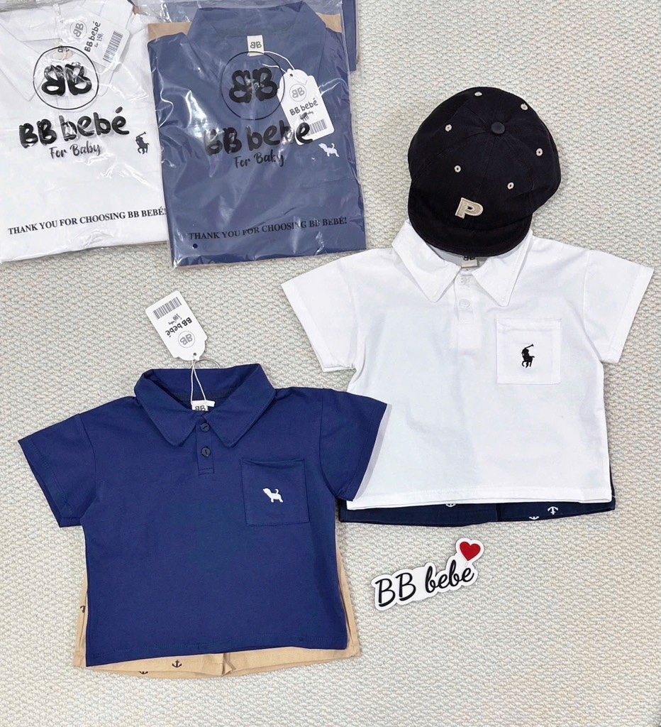 SET CỘC ÁO CỔ TRỤ QUẦN KAKI BÉ TRAI 2 MÀU