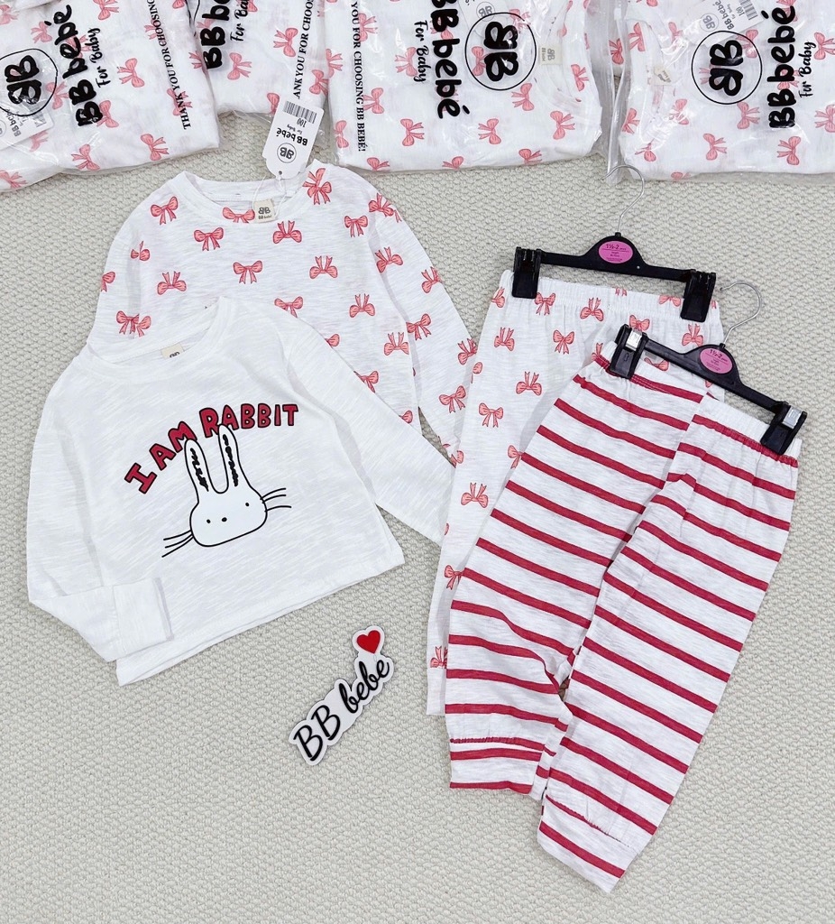 SET 2 BỘ DÀI XƯỚC NƠ THỎ BÉ GÁI(XẢ 85k)