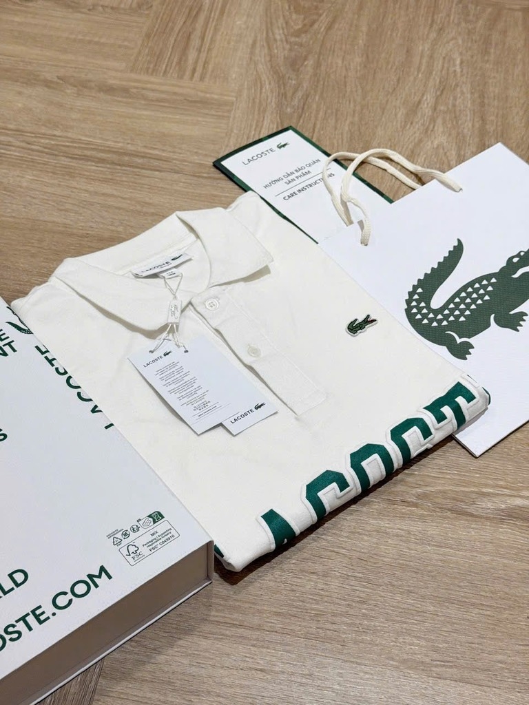 ÁO POLO TRẮNG LASCOT XANH NAM (SALE 99k)
