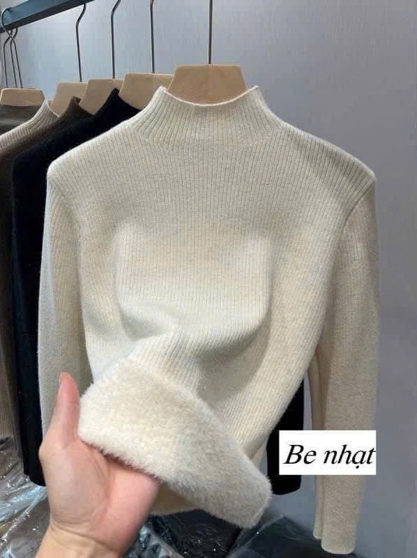 ÁO LEN LÓT LÔNG DÀI TAY 5 MÀU NỮ THU ĐÔNG