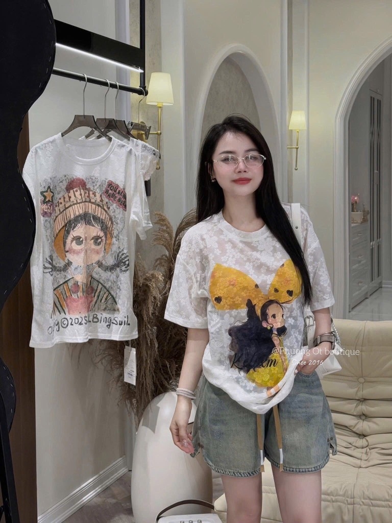 ÁO PHÔNG CÔ GÁI NƠ VÀNG