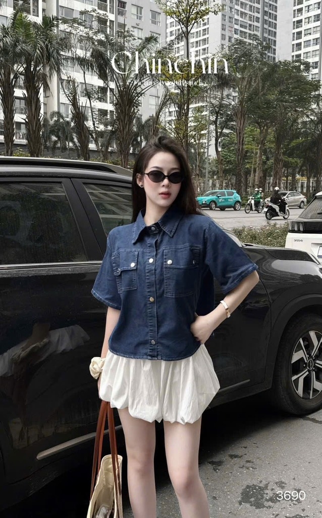 ÁO BÒ DÁNG CROP NỮ SẴN