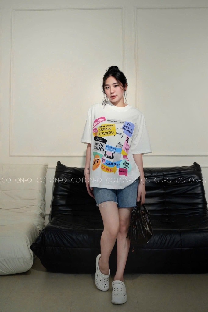 ÁO PHÔNG DECAL CHỮ NỮ