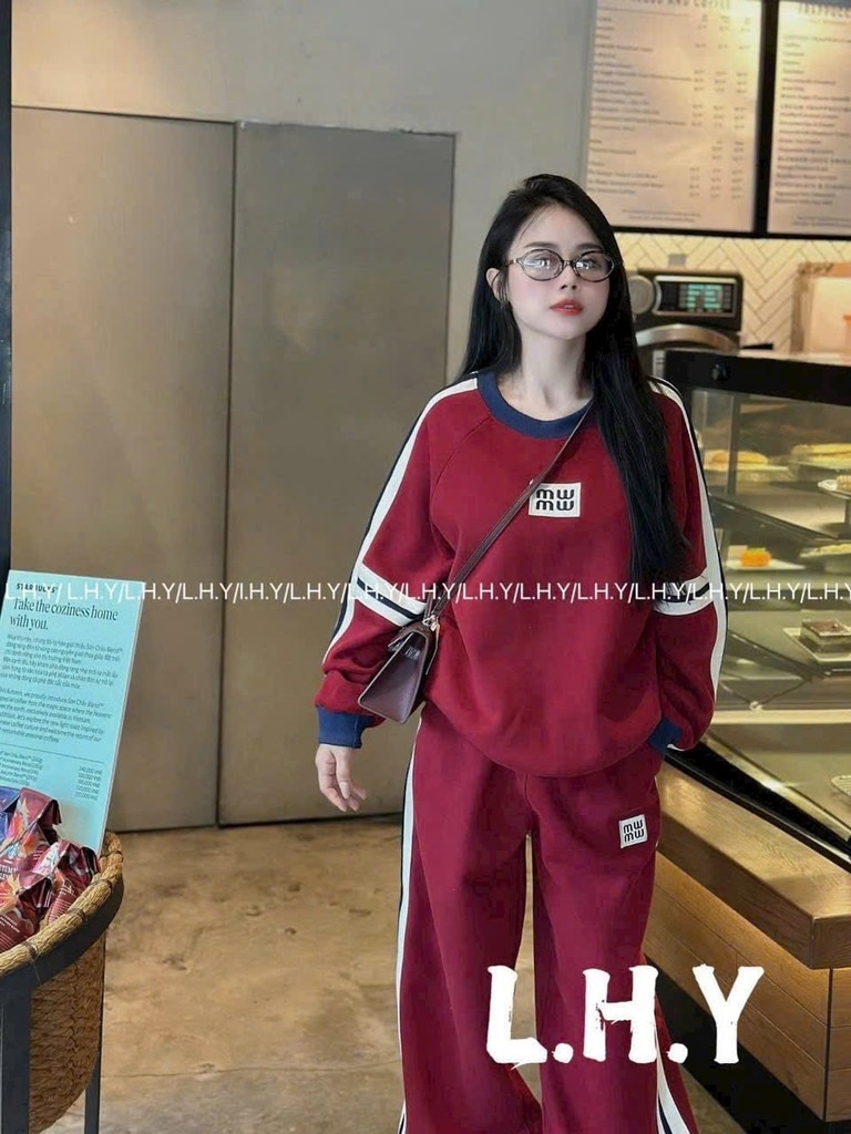 SET NỈ NỮ MIU MIU PHỐI MÀU NEW SB2214 THU ĐÔNG SẴN (SALE ĐỎ 110k)
