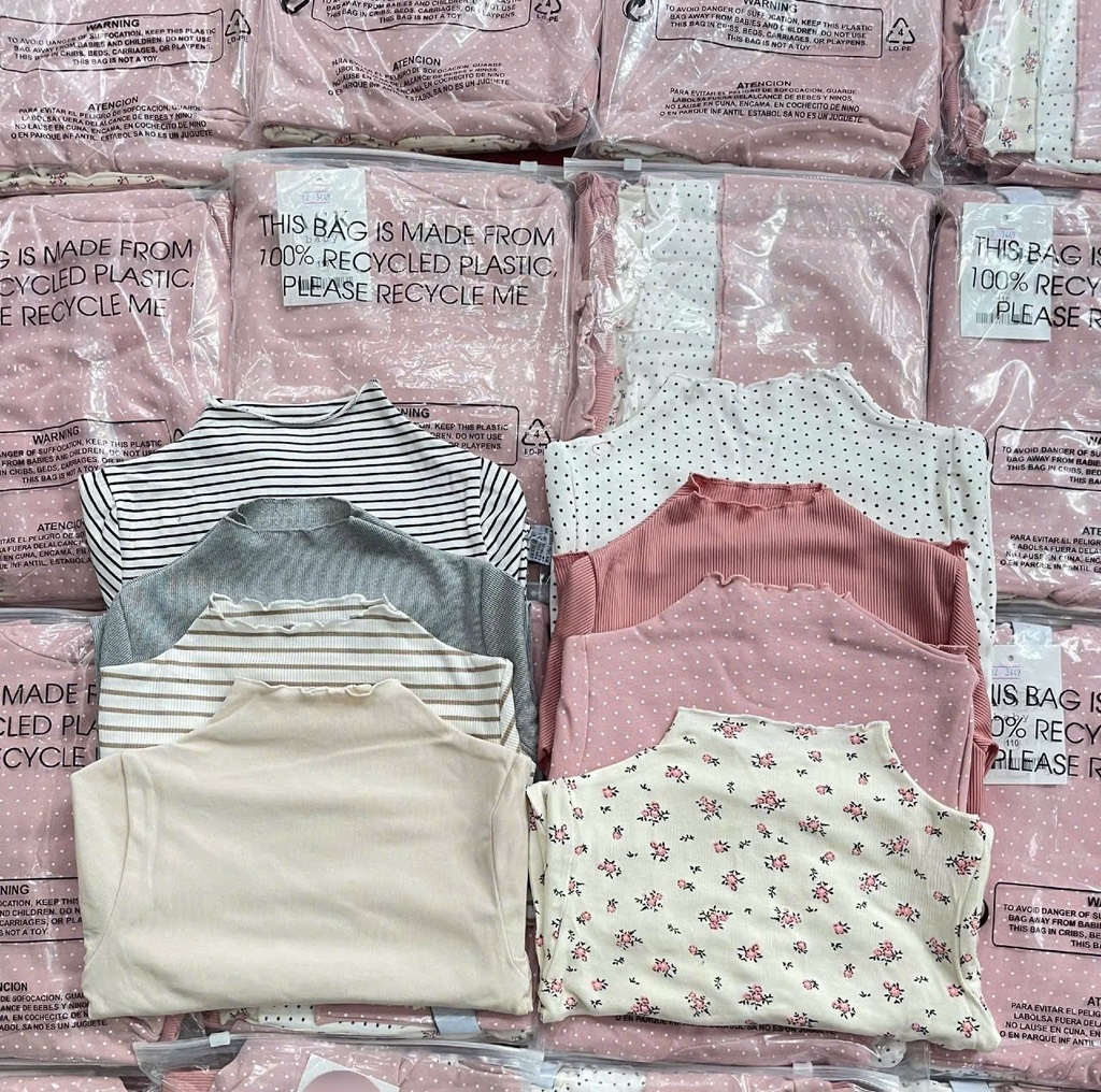 SET 4 ÁO ZIP GIỮ NHIỆT DÀI TAY BÉ GÁI