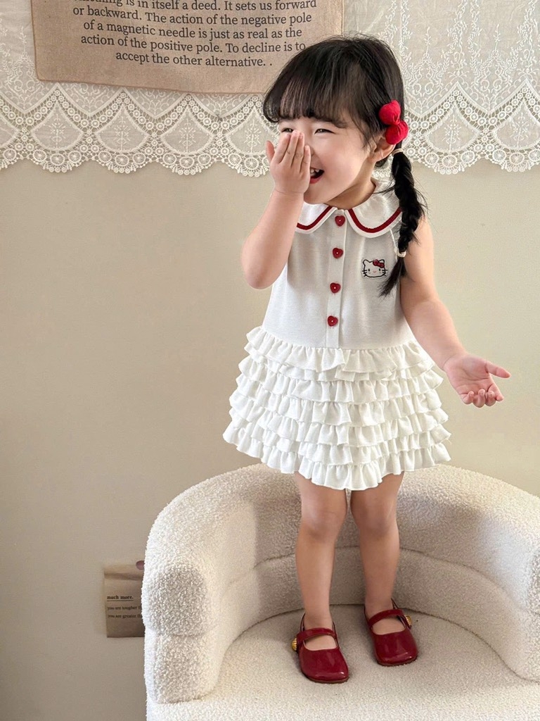 VÁY POLO BÉ GÁI PHỐI BÈO TẦNG SẴN