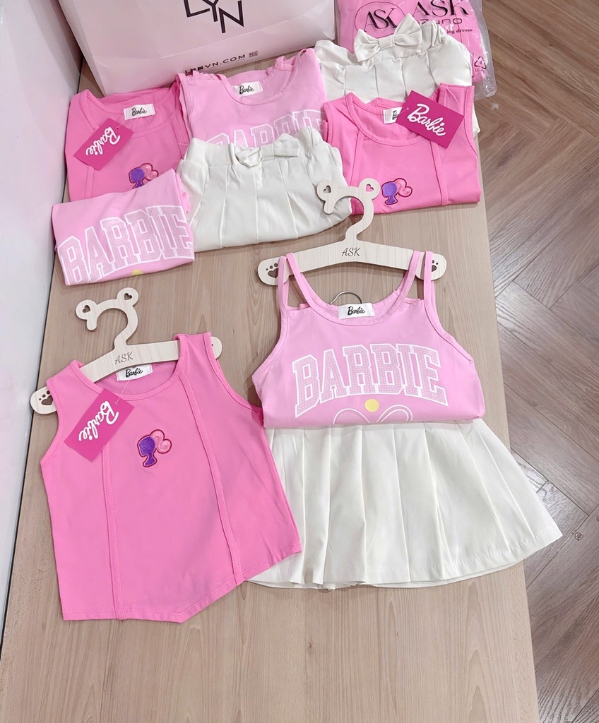 SET BA CHI TIẾT HỒNG BARBIE BÉ GÁI