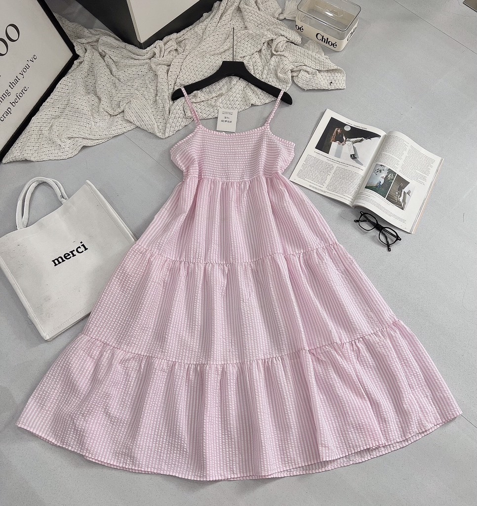 VÁY 2S MAXI KẺ SIU HOT (Xả 60k)