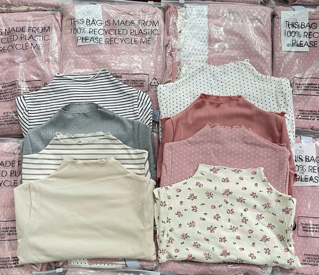 SET 4 ÁO ZIP GIỮ NHIỆT DÀI TAY BÉ GÁI