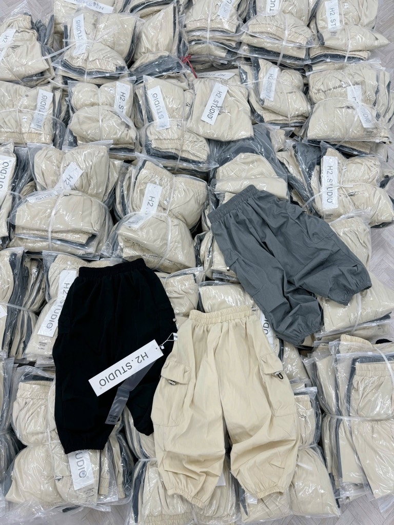 SET 3 QUẦN DÀI GIÓ TÚI HỘP ĐEN BE XÁM BÉ TRAI SẴN
