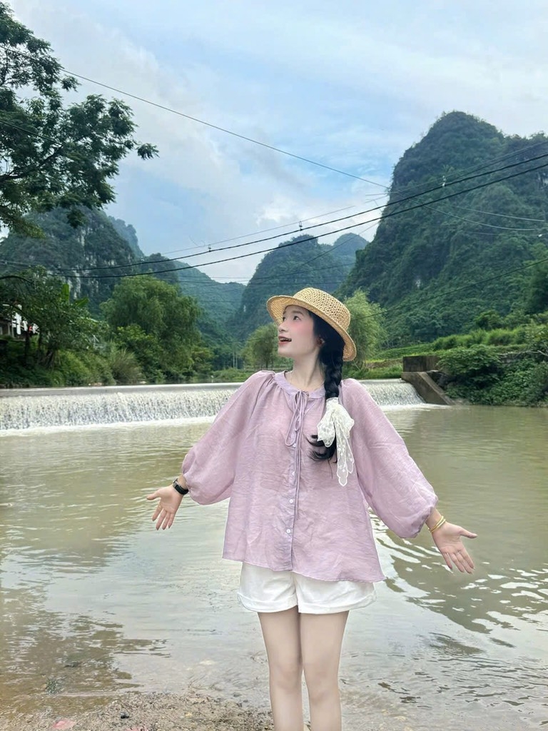 SET BÈO TÍM QUẦN CỘC TRẮNG NỮ