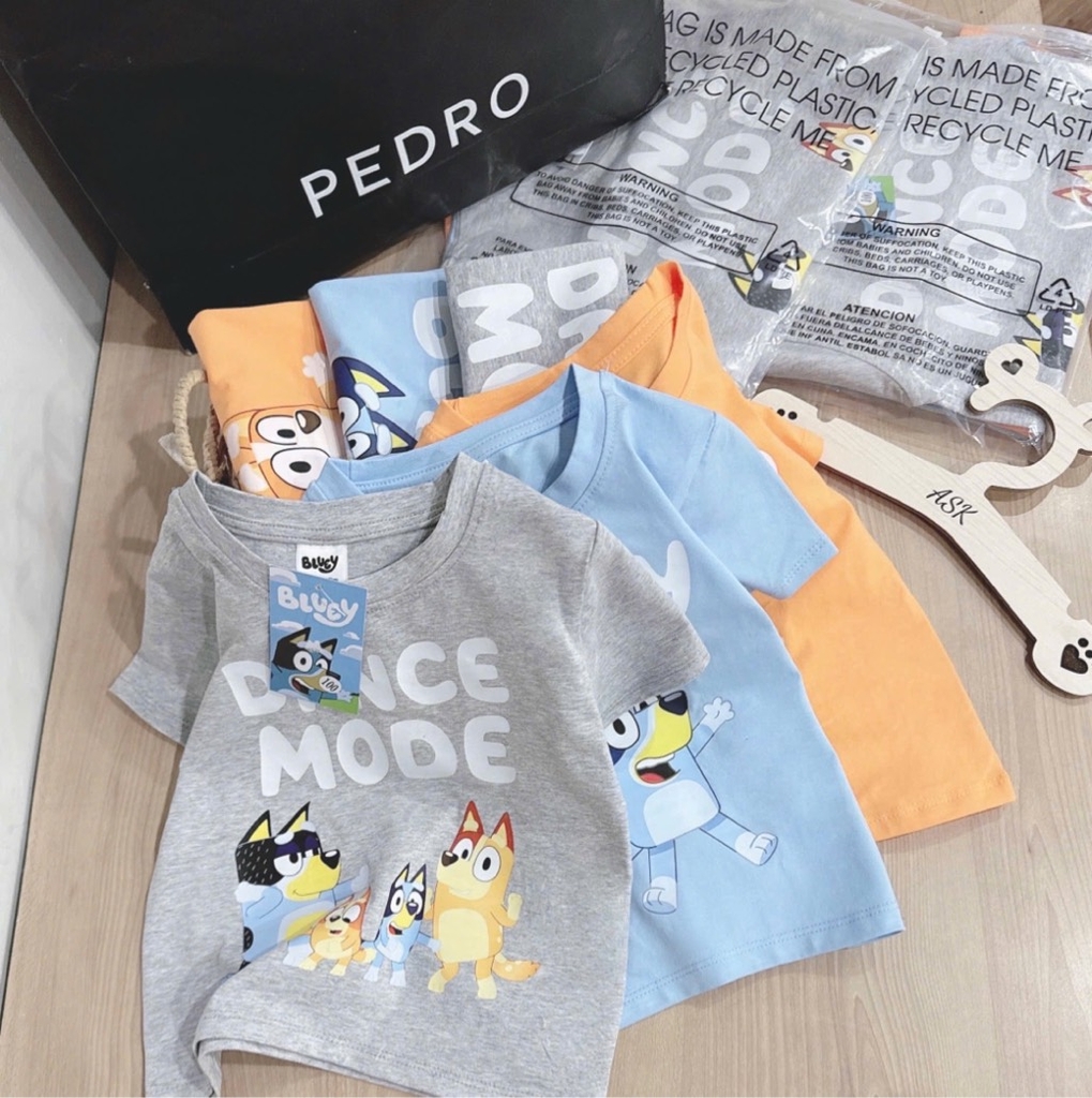 SET 3 ÁO CỘC BLUEY DƯƠNG XÁM CAM BÉ TRAI (XẢ 69k)