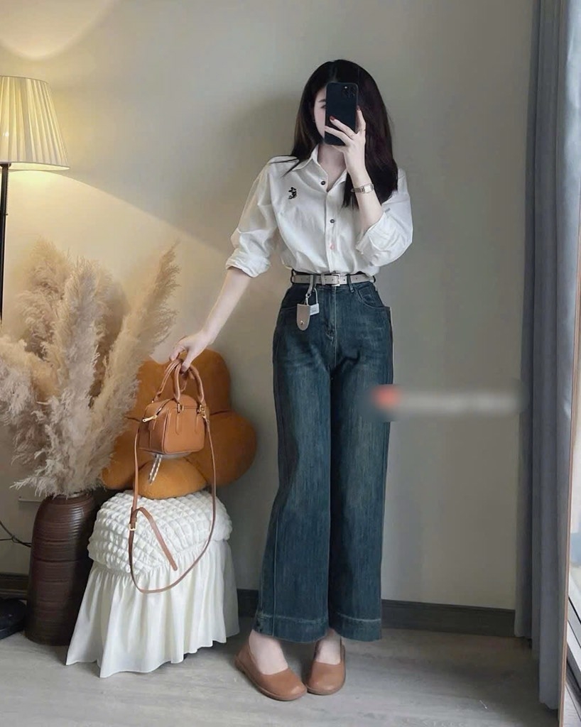 ÁO SƠ MI THÊU MICKEY 3 MÀU NỮ SẴN