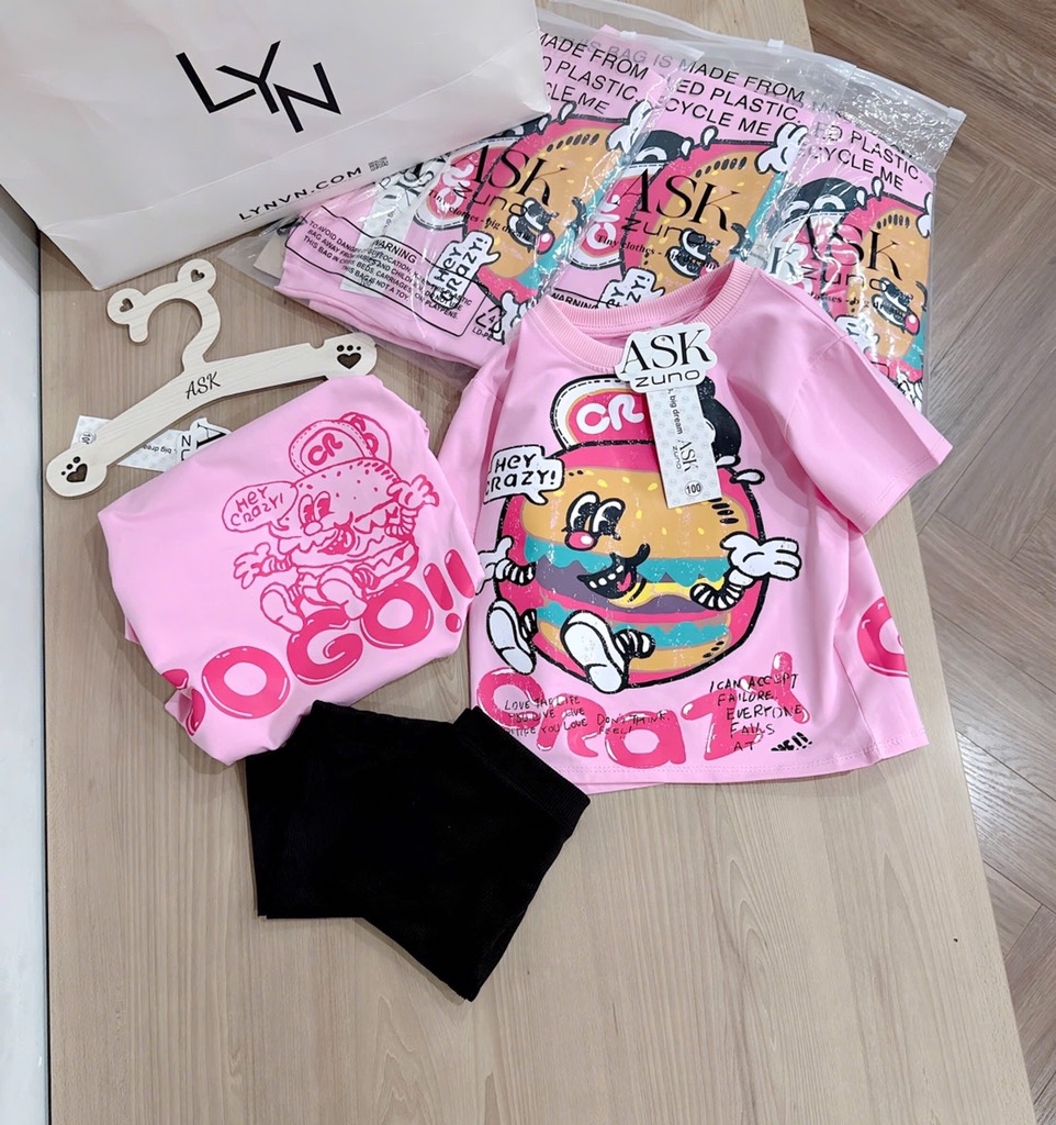 SET ÁO CRAZY QUẦN LEGGING CHO BÉ GÁI
