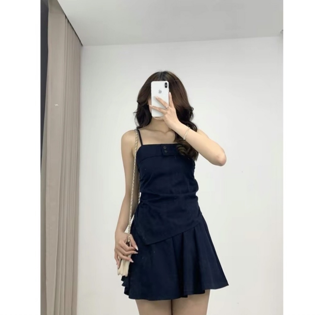 BỘ ÁO 2S VẠT LỆCH MIX CV XOÈ(99k)