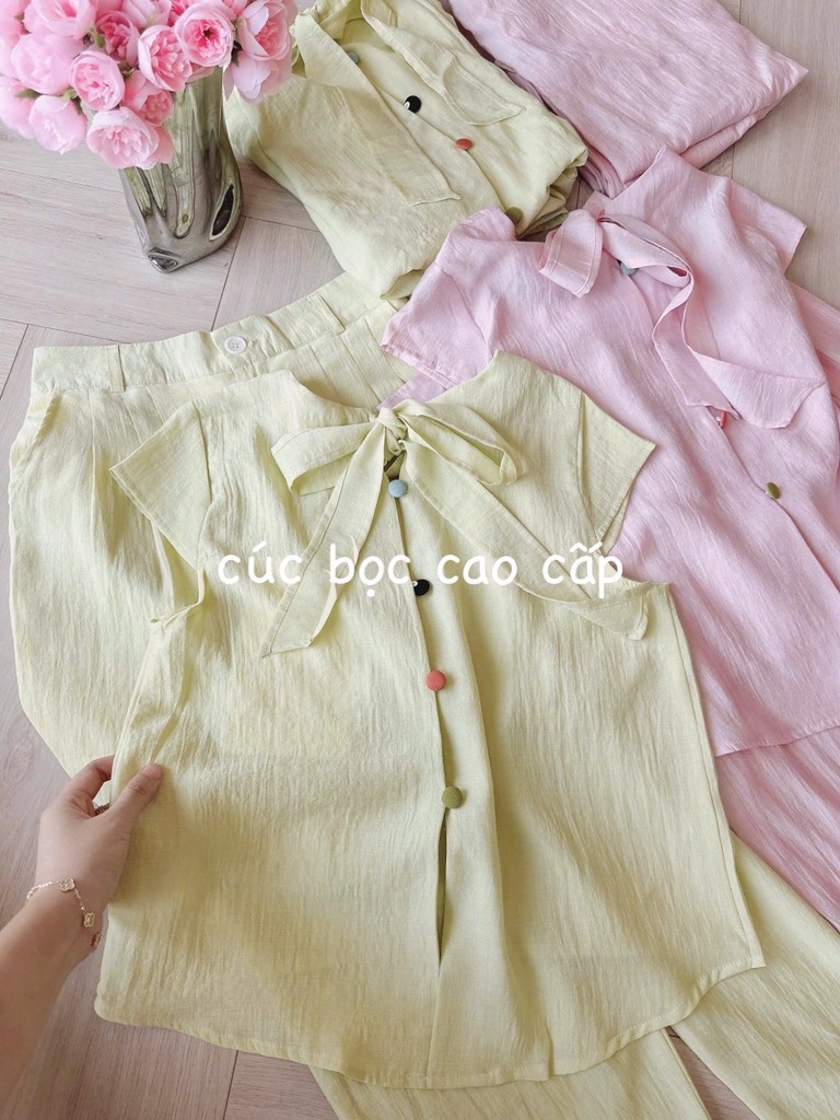 SET NƠ CÚC BỌC CỐM - HỒNG NỮ