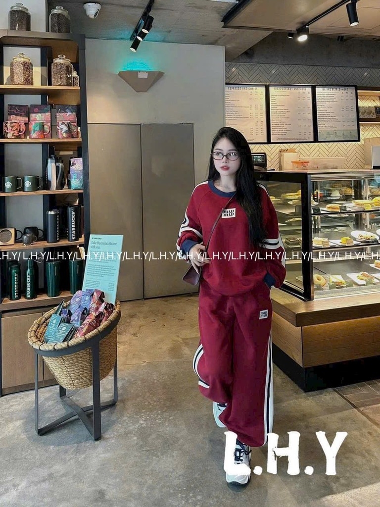 SET NỈ NỮ MIU MIU PHỐI MÀU NEW SB2214 THU ĐÔNG SẴN (SALE ĐỎ 110k)