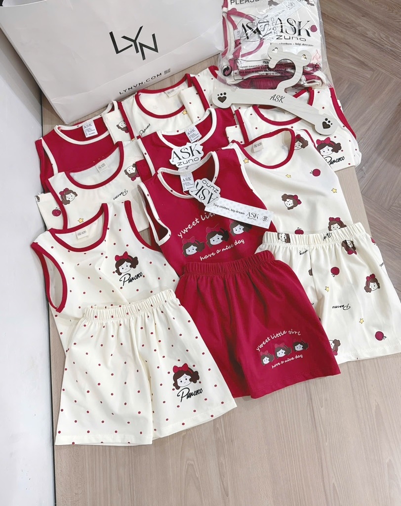 SET 3 BỘ SÁT NÁCH TONE ĐỎ BÉ GÁI( xả 109k)