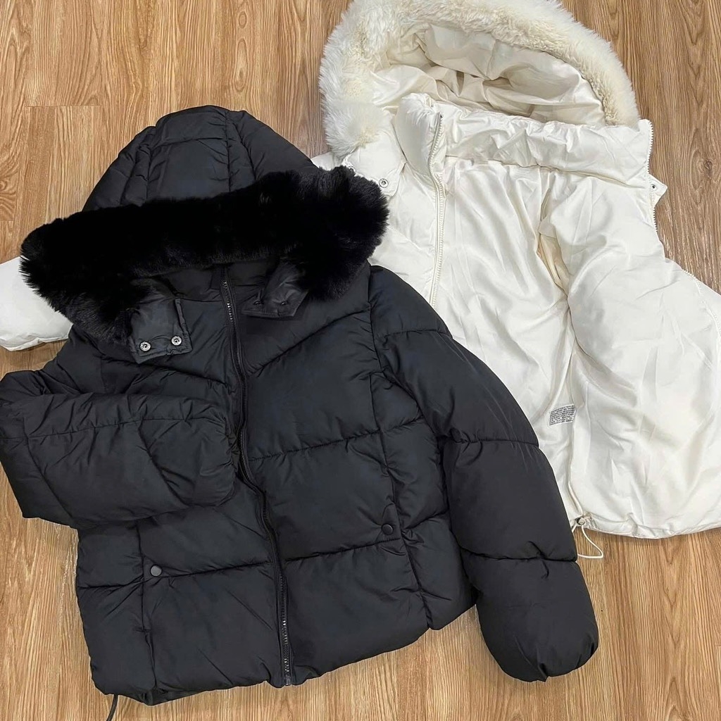 ÁO PHAO BÉO MŨ LÔNG NỮ THU ĐÔNG