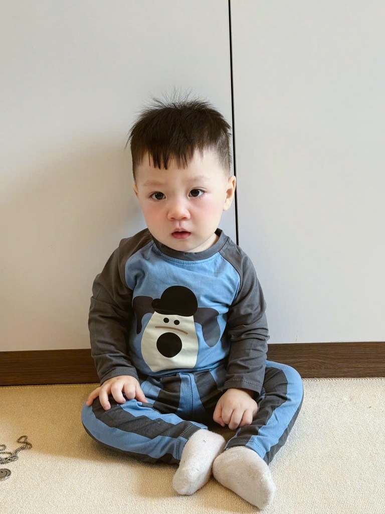 SET 2 BỘ DÀI COTTON CHÓ XANH GẤU NÂU BÉ TRAI SẴN