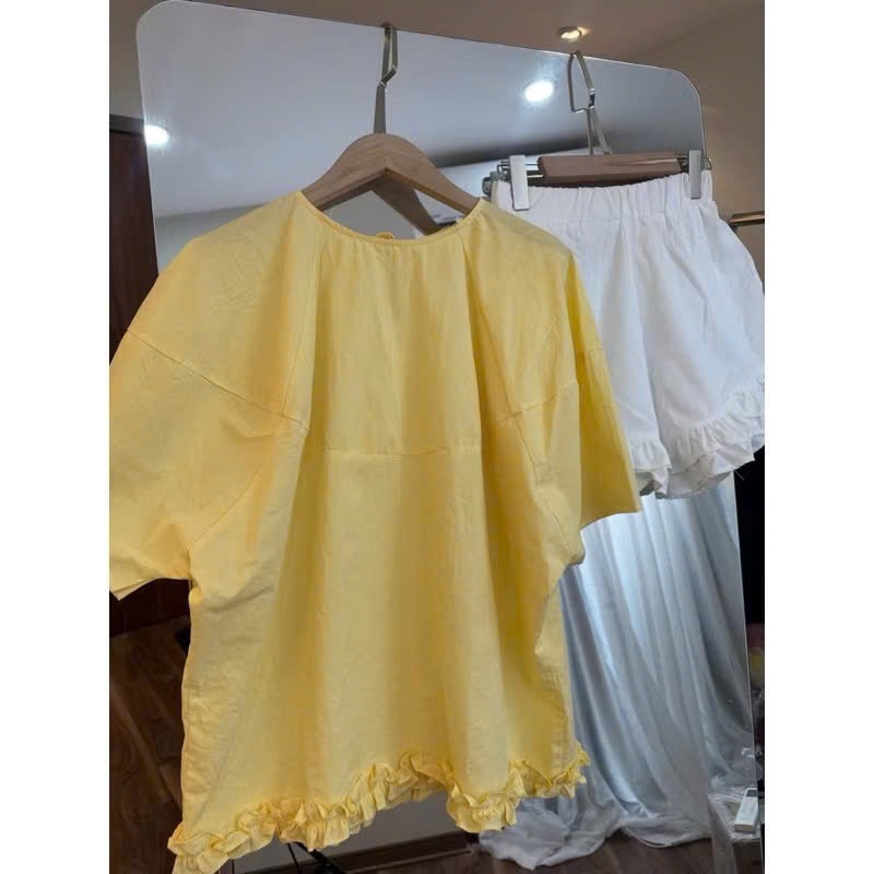 SET ÁO VÀNG BABYDOLL QUẦN ĐÙI NỮ